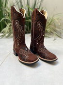 BOTA TEXANA TRIBAL PRETO COURO NOBUCK MARROM