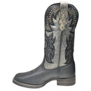 Bota Texana Feminina Pit Stop Preto Prata