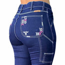 Calça Tex Team Carpinteira Amaciada Bordada Rosa