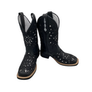 Bota Feminina Fort Boots Preta Brilho Prata Ref.309