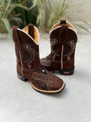 CAPOTA TRIBAL PRETO COURO NOBUCK MARROM