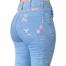 Calça Tex Team Carpinteira Delave Bordada Rosa