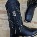 GRAVATA COUNTRY - CORDÃO PRETO PINGENTE BOTA