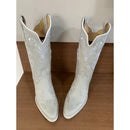 BOTA TEXANA - COURO OFF WHITE BORDADO FLORÊNCIA E GIRASSOL