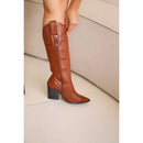 Bota Feminina Couro Legítimo Cano Longo Texas Havana
