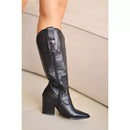 Bota Feminina Couro Legítimo Cano Longo Texas Preta