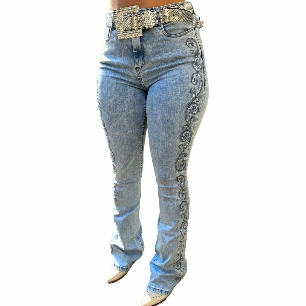 Calça Jeans Feminina Consciência Strass - Imagem 2