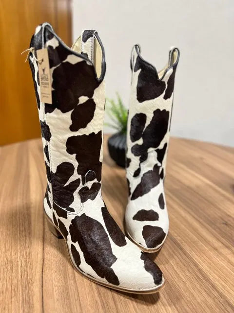 Texana Penélope Bico Fino - Couro Holandês Estampado/Sem Bordado - Imagem 2