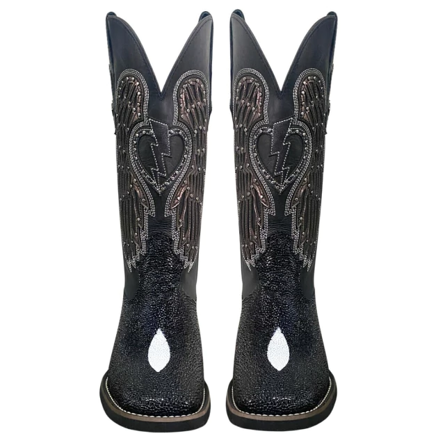 Bota Texana Vimar Brilho Estilo Arraia Preto - Imagem 2