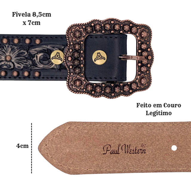 Cinto Feminino Paul Western Preto - Imagem 5