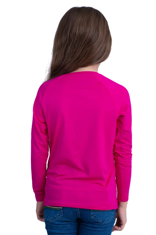 CAMISETA TÉRMICA JUVENIL UNISSEX UV50+ TEXAS FARM - ROSA PINK/ BRANCO - Imagem 2