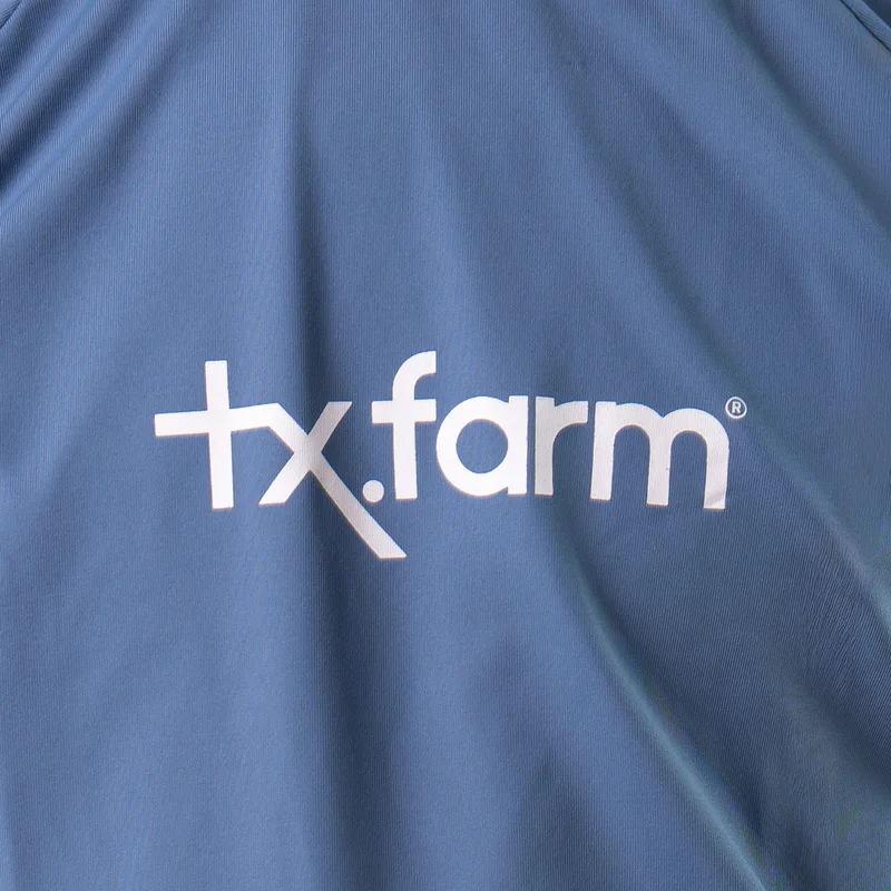 CAMISETA TERMICA JUVENIL UNISSEX UV50+ TEXAS FARM - AZUL JEANS/ BRANCO - Imagem 3