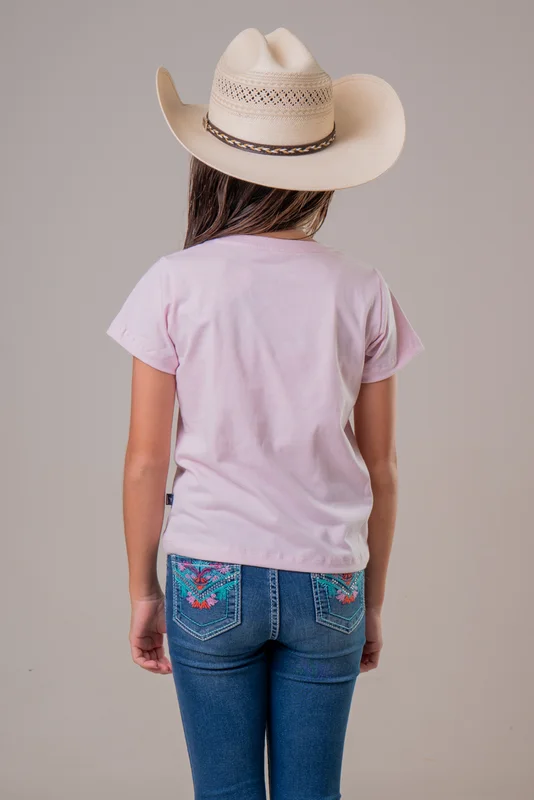 CAMISETA FEMININA JUVENIL TEXAS FARM - ROSA BB/ VERMELHO - Imagem 2