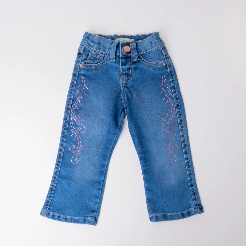 CALÇA JEANS BABY FEMININA BABY RANCH - PEDRARIA