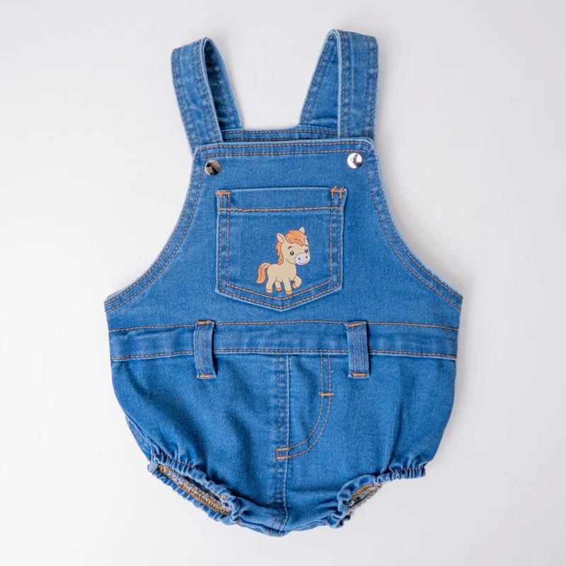 JARDINEIRA JEANS CURTA BABY UNISSEX BABY RANCH